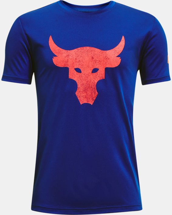 Boys' Project Rock Brahma Bull Short Sleeve, Blue, pdpMainDesktop image number 0